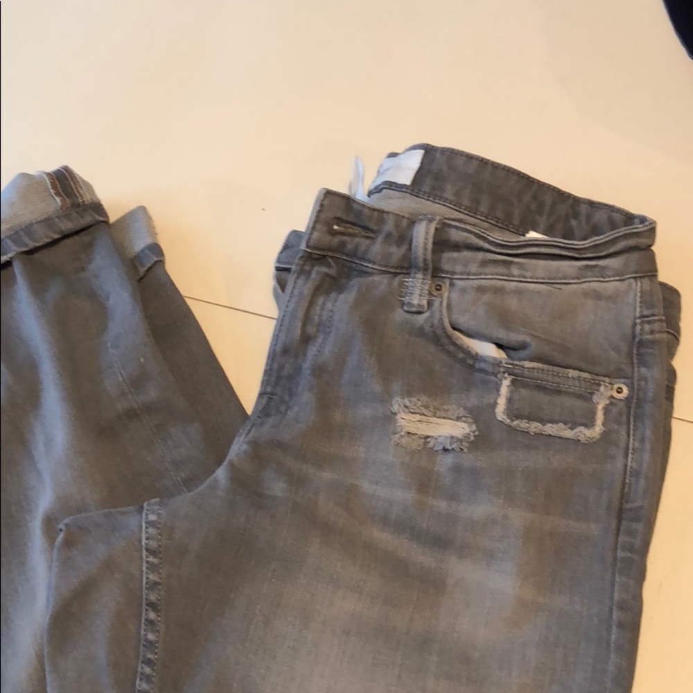 Grey distressed jeans